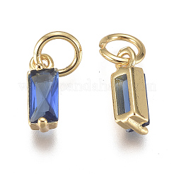 Brass Micro Pave Cubic Zirconia Charms&nbsp;ZIRC-F111-03G-05