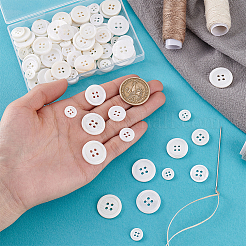 100Pcs 5 Styles 4-Hole Shell Buttons&nbsp;BUTT-PH0001-43