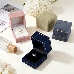 4Pcs 4 Colors Velvet Ring Package Boxes&nbsp;CON-PH0003-82