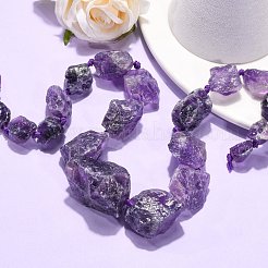 天然石アメジストビーズ連売り  段階的なビーズ  ナゲット  アメジスト  16~50x10~38x7~27mm  穴：1mm&nbsp;G-G486-01