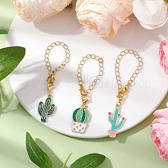 3Pcs 3 Styles Cactus Alloy Enamel Cup Charms&nbsp;HJEW-JM02163