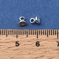 真鍮製ペンダントベイル  長持ちメッキ  ラックめっき  銀  4.5x4mm  穴：1.6mm&nbsp;KK-C258-10S