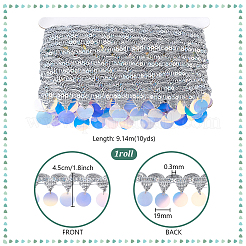 Plastic & Silver Wire Wavy Ribbon&nbsp;OCOR-WH0105-186