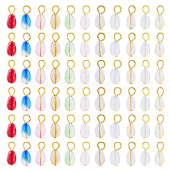 110Pcs 11 Colors Glass Pendants&nbsp;PALLOY-TAC0298