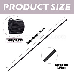 100 個のナイロンケーブルタイ  タイラップ  ジップタイ  ブラック  145x3mm&nbsp;TOOL-TA0001-14E-03