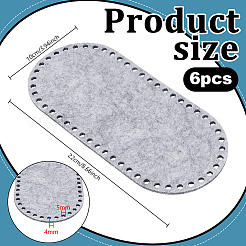 フェルトバッグ底シェイパー6個  オーバル  ゲインボロ  220x100x4mm  穴：5mm&nbsp;PURS-PH0001-47D