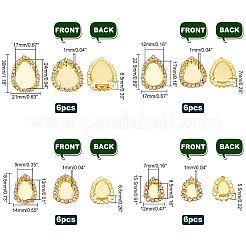 24Pcs 4 Style Brass Cabochon Connector Setting&nbsp;RB-PH0001-18G