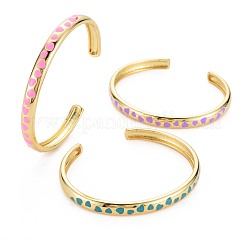 Heart Enamel Cuff Bangle&nbsp;BJEW-S141-08