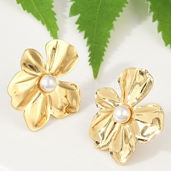 304 Stainless Steel ABS Plastic Pearl Stud Earrings for Women&nbsp;EJEW-U046-12B-G