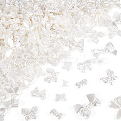 332 個 9 スタイル ABS プラスチック模造パールビーズ  ちょう結びと蝶々  ホワイト  8~23x10~31x3~12.5mm  穴：1.5~4.5mm&nbsp;KY-TA0001-50