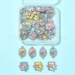 30Pcs 3 Styles Alloy Crystal Rhinestone and ABS Imitation Pearl Connector Charms&nbsp;ENAM-FS0003-71P