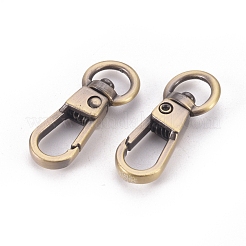 合金回転式ナスカン  スイベルスナップフック  ブラッシングアンティークブロンズ  31.5x12.5x6mm  穴：4.5x8.5mm&nbsp;PALLOY-WH0070-29AB