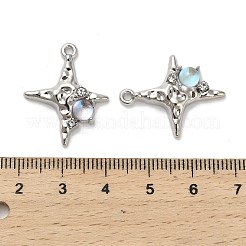 プラチナ合金ガラスペンダント  樹脂と  スター  プラチナ  25x20x4.5mm  穴：1.4mm&nbsp;FIND-Z068-01P