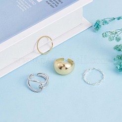 925 Sterling Silver Ball Chains Shape Open Cuff Ring for Women&nbsp;JR870A