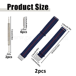 ナイロン時計バンド  合金パーツ  ダークブルー  140x20x3mm&nbsp;AJEW-WH0643-117B