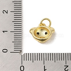 Brass Micro Pave Clear Cubic Zirconia Pendants&nbsp;KK-R162-004G-G