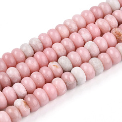 天然石ピンクオパールビーズ連売り  ロンデル  8~8.5x5.5~6mm  穴：0.8mm  約76~78個/連  14.84~15.16''（37.7~38.5センチメートル）&nbsp;G-T140-59A