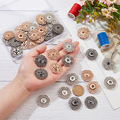 合金と真鍮のスナップボタン24色3個  縫い付け用プレスボタン  衣服のボタン  コスチュームジャケットコートアクセサリー用  ミックスカラー  30x8.5mm  8個/カラー&nbsp;FIND-NB0003-69