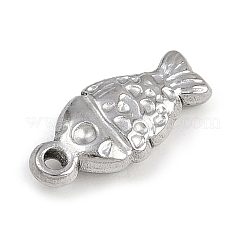 304ステンレスペンダント  魚のチャーム  ステンレス鋼色  16x7.5x3mm  穴：1.4mm&nbsp;LS-STAS-K287-08C-P