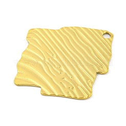 イオンプレーティング（IP）304ステンレスペンダント  不規則な菱形チャーム  18KGP本金メッキ  35.5x32x1mm  穴：2mm&nbsp;STAS-M001-02G