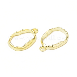 Rack Plating Alloy Oval Open Back Bezel Pendants&nbsp;FIND-G052-41LG