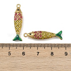 304ステンレススチールエナメルペンダント  魚  18KGP本金メッキ  イオンプレーティング（ip）  ゴールド  27.5x7x5mm  穴：1.5mm&nbsp;STAS-C150-01E
