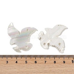 天然淡水貝リンクコネクタチャーム  BRID  ホワイト  34~35x31~33x1.5~3mm  穴：2.4~2.5mm&nbsp;SHEL-K009-08
