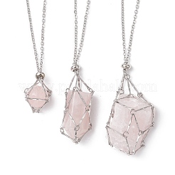 Non-Tarnish 3Pcs 3 Styles 304 Stainless Steel Cable Chain Macrame Pouch Empty Stone Holder Necklace Making&nbsp;NJEW-JN04973