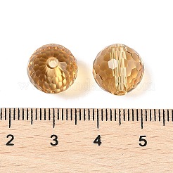 ガラス k9 ガラス  模造オーストリアクリスタルビーズ  ファセット（128ファセット）  ラウンド  ダークチソウ  12mm  穴：1.4~2mm&nbsp;GLAA-H024-06C-10
