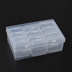 12 個の正方形プラスチックオーガナイザービーズ収納容器  透明  5.4x5.3x2cm  インナーサイズ：5.1x5.05x1.5センチメートル&nbsp;CON-YW0001-35