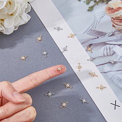 20Pcs 2 Colors Brass Clesr Cubic Zirconia Connector Charms&nbsp;FIND-HY0001-20