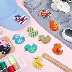 12Pcs 12 Colors Duck Polyester Computerized Embroidery Cloth Iron on/Sew on Patches&nbsp;DIY-WH0890-26