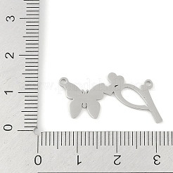 変色しない304ステンレススチールペンダント  文字と蝶のチャーム  文字p  12.5x26.5x0.9mm  穴：1.2mm&nbsp;STAS-L279-002P-P