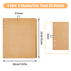 B5 5 Sheets Paper Binder Dividers&nbsp;DIY-WH0308-508B-01