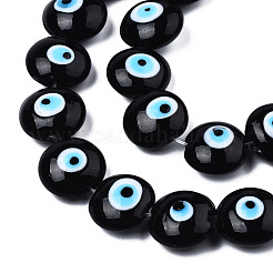 Handmade Evil Eye Lampwork Beads Strands&nbsp;LAMP-N029-009B