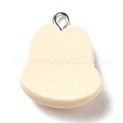 不透明樹脂ペンダント  プラチナメッキ鉄ループ付き  兎  24x18x7.5mm  穴：2.5mm&nbsp;LS-X-RESI-C037-02G
