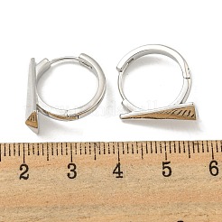真鍮製フープピアス  三角形  プラチナメッキ  16.5x9mm&nbsp;EJEW-L211-007P