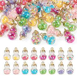 32Pcs 8 Colors Glass Gourd Pendants&nbsp;GLAA-TA0001-53