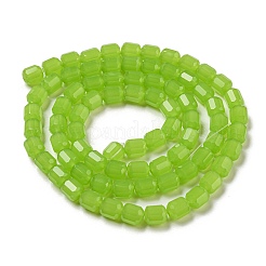 ジェイド風ガラスビーズ連売り  ファセットバレル  オリーブドラブ  6.5~7x6mm  穴：1mm  約78個/連  19.88~21.85インチ（50.5~55.5cm）&nbsp;GLAA-G112-02D