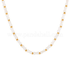 French Vintage Natural Stone Bamboo Lock Clavicle Chain Women Gold-plated Necklace&nbsp;KF2019