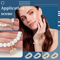 8Pcs 2 Colors Rack Plating Brass Micro Pave Clear Cubic Zirconia Fold Over Clasps&nbsp;FIND-PH0020-88