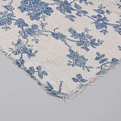 長方形のコットンリネン生地  服装アクセサリー  花柄  フローラルホワイト  1600mm&nbsp;DIY-WH20031-051C