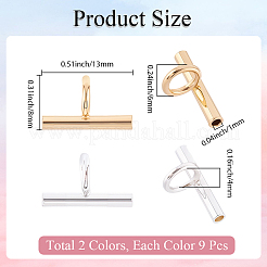 真鍮チューブベイル18色2個  ループベイル  チューブ  ゴールデン＆シルバー  8x13x6mm  穴：4mm  9個/カラー&nbsp;DIY-SC0030-75B