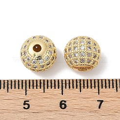Brass Pave Clear Cubic Zirconia Beads&nbsp;KK-Q030-12G