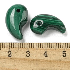 天然石マラカイトペンダント  勾玉  20x12x8mm  穴：2mm&nbsp;G-Q185-02