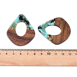 Transparent Resin and Walnut Wood Pendants&nbsp;RESI-T057-07J