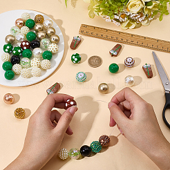 シリコンフォーカル＆アクリル＆樹脂＆ABSプラスチックイミテーションパールビーズ  ミックスカラー  18~30x16~20x8~20mm  穴：1~3.5mm&nbsp;DIY-SC0033-52