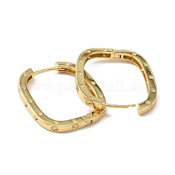 Brass Oval with Polka Dot Hoop Earrings for Woman&nbsp;EJEW-F314-02C-G