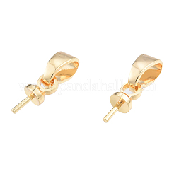 真鍮製カップペグベイル  ニッケルフリー  ゴールドカラー  11.5mm  穴：3x5mm  ピン：0.7mm&nbsp;KK-N231-391