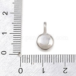 304ステンレスペンダント  ラインストーン付き  フラットラウンド＆ハートチャーム  ステンレス鋼色  13x8x5mm  穴：4x3mm&nbsp;RB-CBA40D0-01P-A